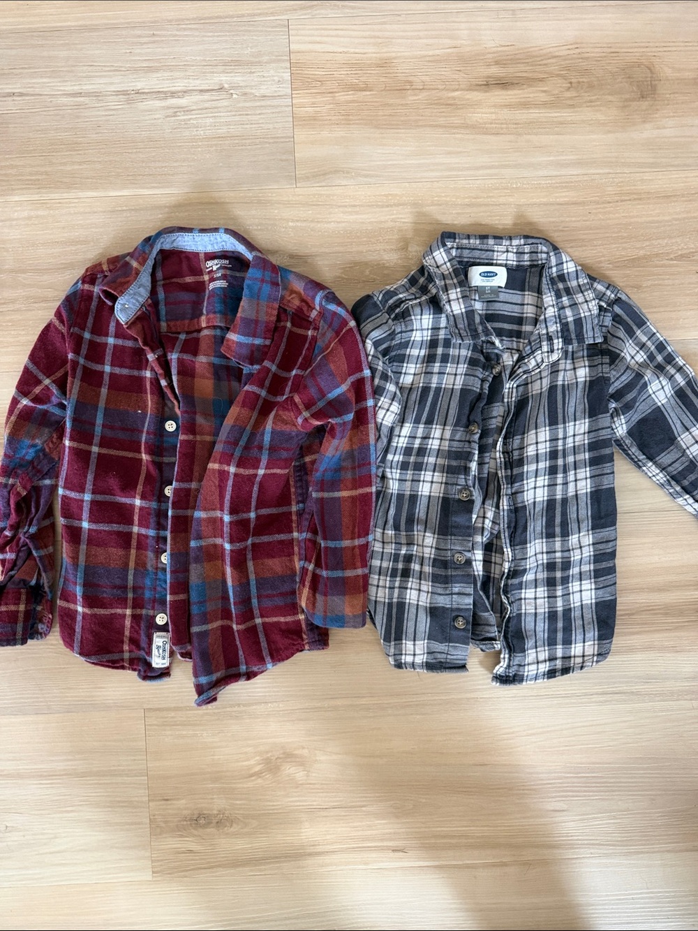 Kids Red Plaid Flannel Shirt - Unbranded